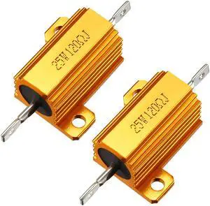 2 Pcs Aluminum Case Resistor 5W 5 Ohm Wirewound for LED Replacement Converter