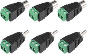 Unique Bargains 6Pcs RCA Female Male Connector to AV 2-Screw Terminal Block Audio Video Adapter CCTV