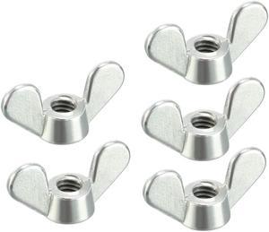 M4 Wing Nuts Zinc Plated Fasteners Parts Butterfly Nut Silver Tone 5pcs