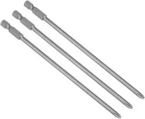 3 Pcs 1/4 Shank 150mm Length 4.5mm Phillips PH2 Magnetic S2 Screwdriver Bits