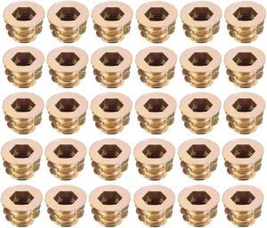 Threaded Insert Nuts Zinc Alloy Hex Socket M6 Internal Threads 8mm Length 30pcs