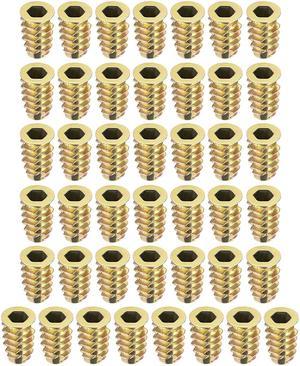 Threaded Insert Nuts Zinc Alloy Hex Socket M6 Internal Threads 18mm Length 50pcs