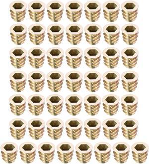 Threaded Insert Nuts Zinc Alloy Hex Socket M6 Internal Threads 10mm Length 50pcs