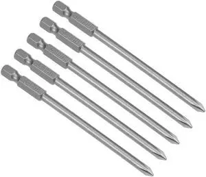 5 Pcs 1/4 Shank 100mm Length 4.5mm Phillips PH1 Magnetic S2 Screwdriver Bits