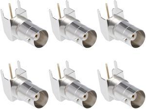 Unique Bargains 6PCS Welding BNC Female Right Angle Adapter PCB Panel Mount Coaxial RF Connector