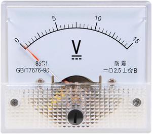 Unique Bargains DC 0-15V Analog Panel Voltage Gauge Volt Meter 85C1 2.5% Error Margin