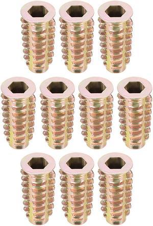 Threaded Insert Nuts Zinc Alloy Hex Socket M6 Internal Threads 25mm Length 10pcs