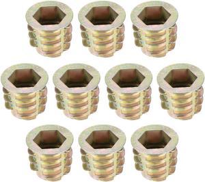 Threaded Insert Nuts Zinc Alloy Hex Socket M10 Internal Thread 15mm Length 10pcs