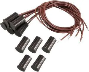 Unique Bargains 5pcs RC-33 NC Recessed Wire Door Contact Sensor Alarm Magnetic Reed Switch Brown