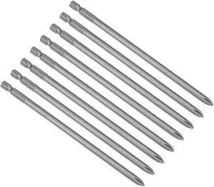 8 Pcs 1/4 Shank 150mm Length 6mm Phillips PH2 Magnetic S2 Screwdriver Bits