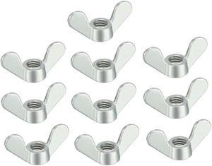 M6 Wing Nuts Zinc Plated Fasteners Parts Butterfly Nut Silver Tone 10pcs