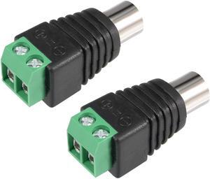 Unique Bargains 2Pcs RCA Female Connector to AV 2-Screw Terminal Audio Video Adapter CCTV