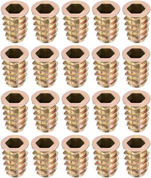 Threaded Insert Nuts Zinc Alloy Hex Socket M8 Internal Threads 20mm Length 20pcs