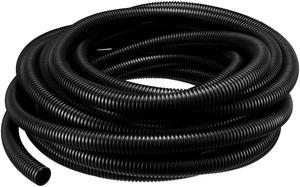 Unique Bargains 12M 21.2mm Outside Dia Corrugated Bellow Conduit Tube for Electric Wiring Black