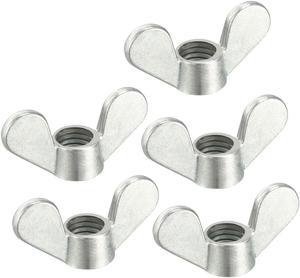 M10 Wing Nuts Zinc Plated Fasteners Parts Butterfly Nut Silver Tone 5pcs