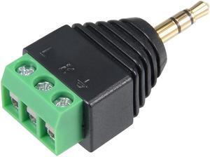 Unique Bargains 3.5mm (1/8inches) Audio Male to AV 3-Screw Terminal Female Connector Adapter