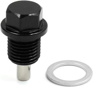 M14 x 1.5 Black Aluminum Alloy Magnetic Engine Oil Pan Drain Bolt Screw for Car