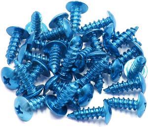 30pcs Universal Blue Motorcycle Round Cross Head Self Tapping Bolts Screws