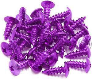 30pcs Universal Purple Motorcycle Round Cross Head Self Tapping Bolts Screws