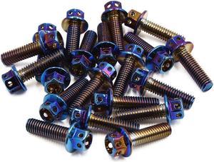 20pcs Colorful M6 Motorcycle Titanium Alloy Hexagon Bolts Fastener Clips Screws