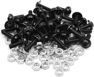 40pcs M6 Black Aluminum Alloy Hex Socket Head Motorcycle Bolts Screws Nuts