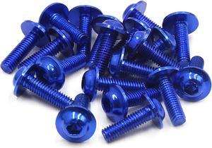 20pcs Blue Aluminum Alloy Motorcycle Hex Socket Head Bolts Screws M6 x 20