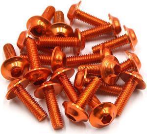 20PCS M6 x 20mm Orange Hexagon License Plates Fairing Bolts Screw for Motorcycle