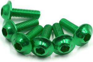 6PCS M6 x 20mm Green Hexagon License Plates Fairing Bolts Screws for Motorcycle