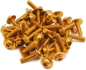 40pcs Gold Tone Aluminum Alloy Motorcycle Hex Socket Head Bolts Screws M6 x 20