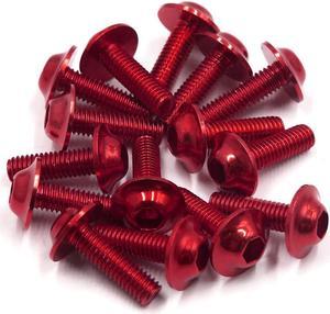 15PCS M6 x 20mm Red Hexagon License Plates Fairing Bolts Screws for Motorcycle