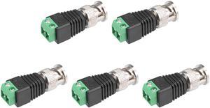 5pcs Cat5 to Coaxial Camera CCTV BNC Male Jack Connector Screw Terminal Adapter
