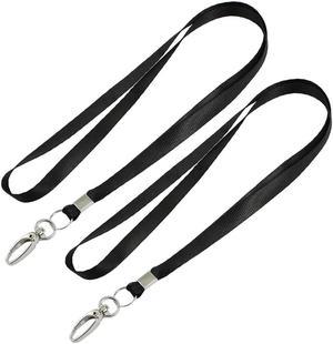 Unique Bargains 2 Pcs Black Nylon String Cord Keys Holder Lanyard 16.5"