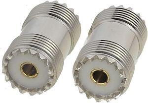2 Pcs UHF S0-239 Double Female F/F Barrel Coax Adapter Connector