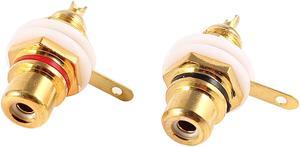 2 Pcs Welding Type Metal RCA Female Jack Audio Terminal Connector