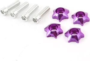 Unique Bargains 4 x Purple Car Motorcycle Decorative License Plate Bolts Screws 6mm Thread