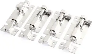 Unique Bargains 5cm Long Stainless Steel Door Gates Safety Latch Sliding Lock Barrel Bolt 4 Pcs