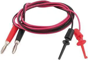 Unique Bargains Pair Test Hook Clip to 4mm Banana Plug Lead Cable 3FT for Multimeter