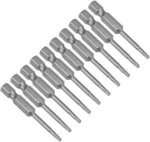 10pcs 50mm 1/4" Hex Shank T8 Magnetic Torx Head Security Screwdriver Bits S2