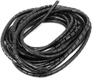 5mm Flexible Spiral Tube Cable Wire Wrap Computer Manage Cord Black 4 Meter