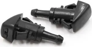 2Pcs Black Plastic Car Windshield Washer Wiper Water Spray Nozzle for Jeep