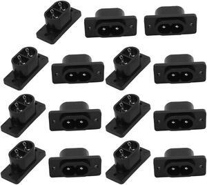 15Pcs AC 250V 2.5A IEC320 C7 Male Panel Mount Power Inlet Socket