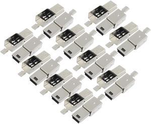 Unique Bargains 20 Pcs Mini USB 5 Pin Type B Male Connector Port Solder Plug Jack