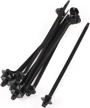 Unique Bargains 183mm x 5mm Adjustable Black Nylon Fir Tree Mount Design Cable Tie 10 Pcs