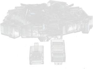 Unique Bargains RJ45 8P8C CAT5 Modular Ethernet Network Cable LAN Connector End Clear 30pcs