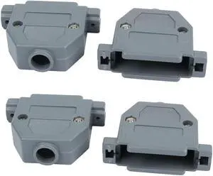 4pcs DB25 Male/Female Port D-Sub Connector Kit Cover Housing Assembly Shell Plastic Hood Gray