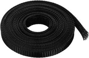 PET  Sleeving 16.4 Feet 5m Long Expandable Cable Wrap 8mm Diameter Wire Sheath Black