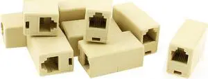 10pcs RJ11 8P8C Female to Female Phone Cable Extension Network Connector Jack