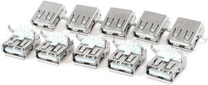 Unique Bargains 10pcs Shielded Right Angle 4-Pin 4P DIP Female USB A Jack Socket Port