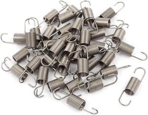 10mm x 7mm x 0.7mm Stainless Steel Dual Hook Tension Spring Gray 38pcs