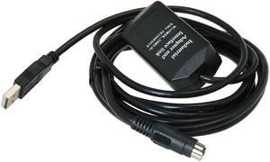 Black USB-1761-CBL-PM02 10Ft Length PLC Cable Cord for AB Micrologix 1000